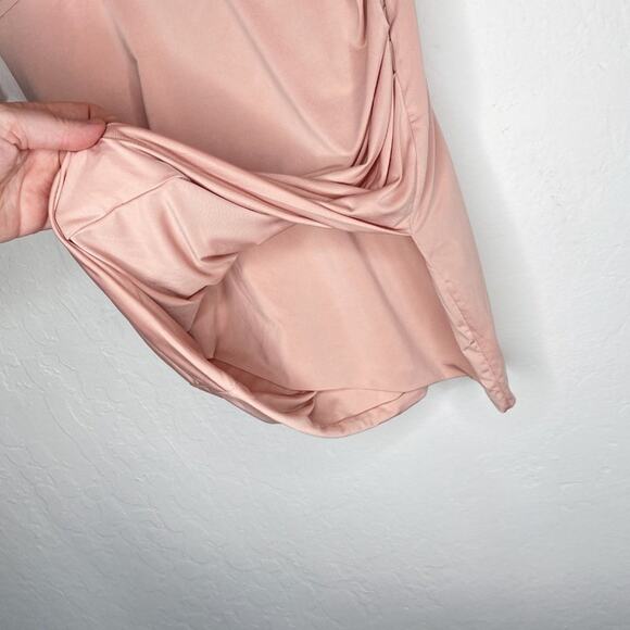 NWOT Lovers and Friends Love Happy Mauve Low Cut Surplice Ruched Mini Dress XS - Picture 11 of 13